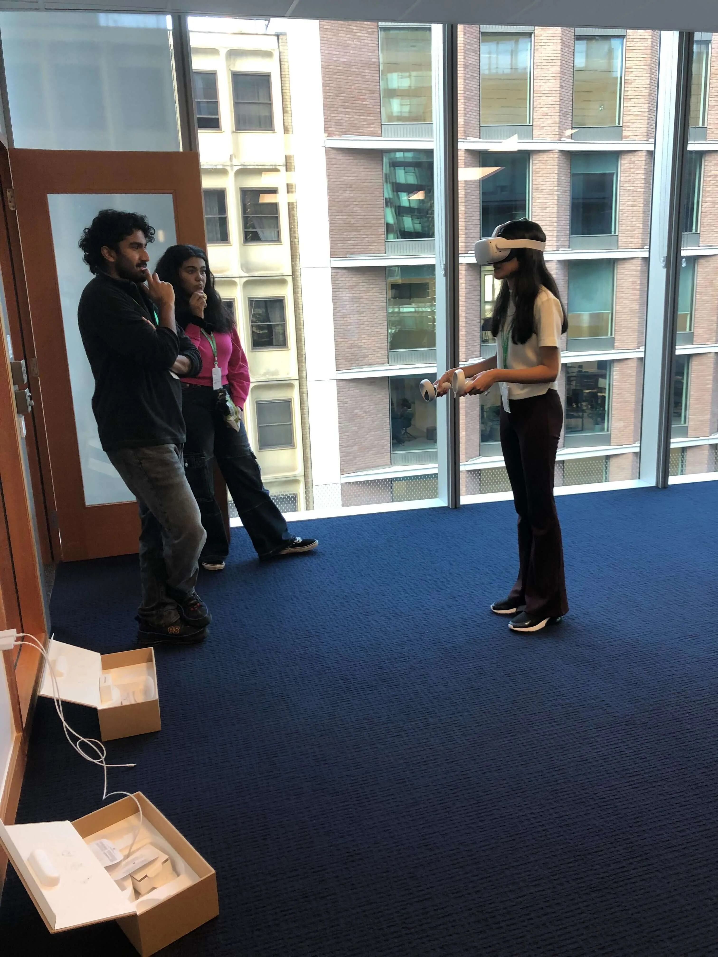 Trying out the virtual reality headsets!