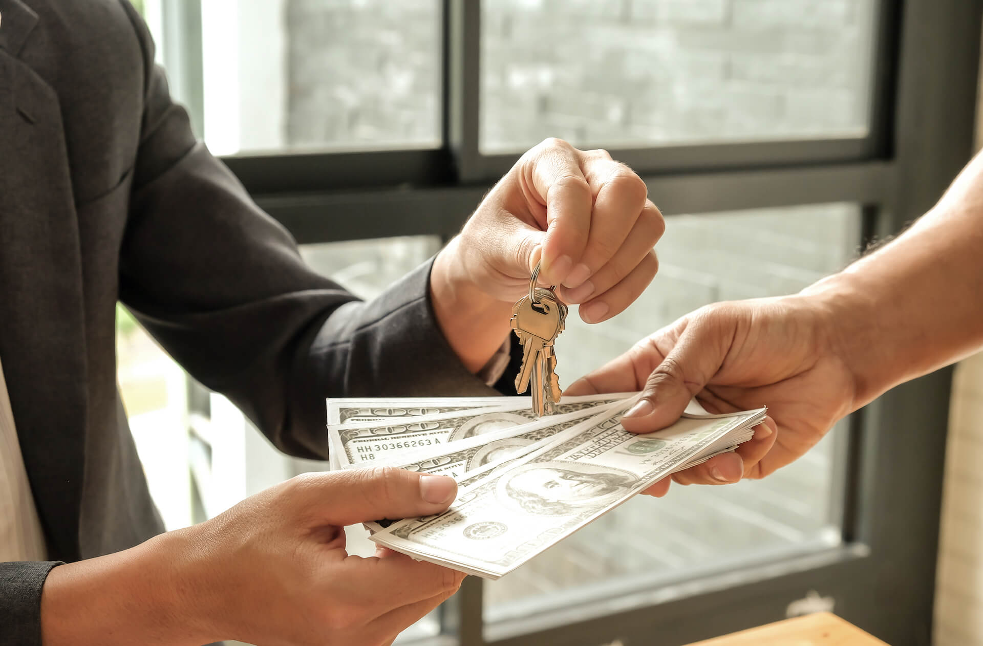 Purchasing insurance and receiving car keys