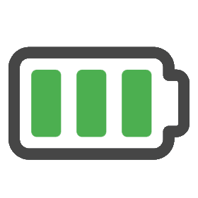 Battery icon representing 3-plus year maintenance-free tag battery life