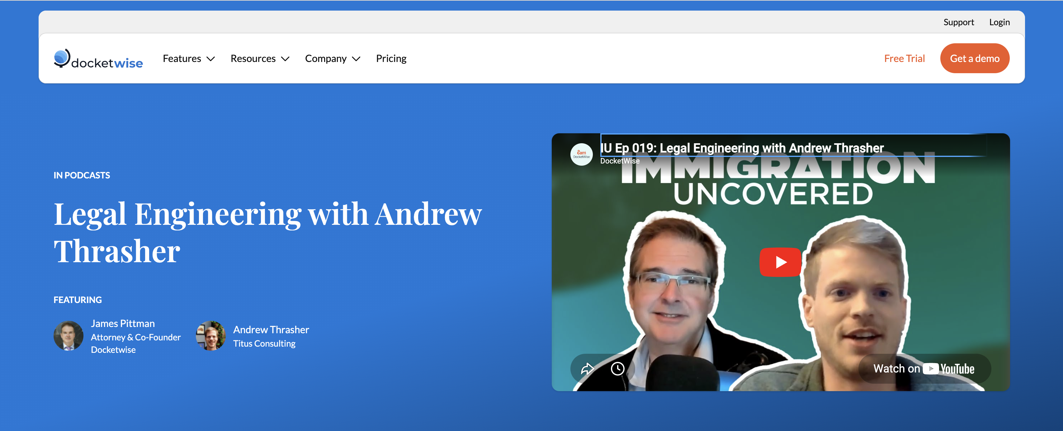 Screenshot of podcast headline and Youtube thumbnail for podcast episode