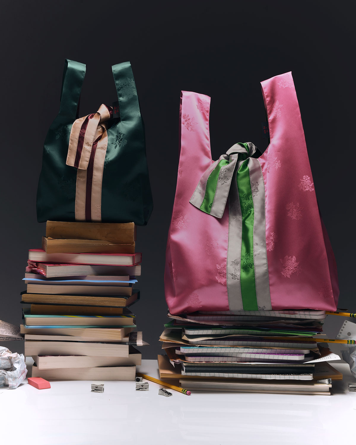 Small Seoul Bodega Tote in Emerald Green Combo Medium Seoul Bodega Tote in Peony Pink Combo 