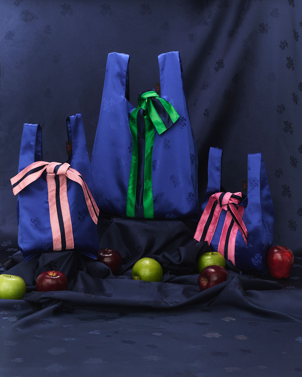 Small Seoul Bodega Tote in Azure Blue/Sakura Pink Combo Medium Seoul Bodega Tote in Azure Blue/Watermelon Combo Small Seoul Bodega Tote in Azure Blue/Peony Pink Combo 