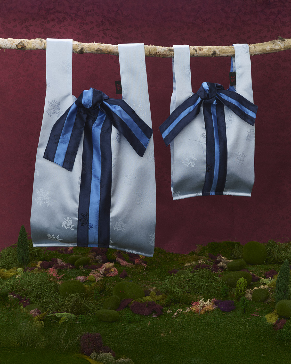 Small & Medium Seoul Bodega Tote in Pale Blue Combo