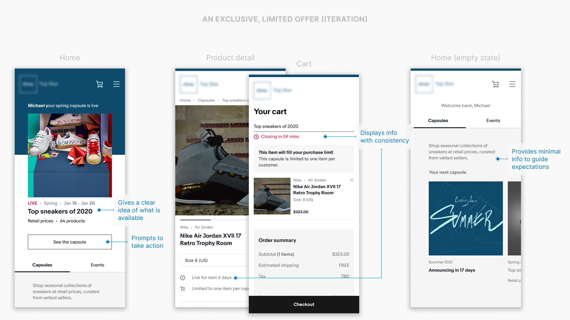 Later designs focusing on an exclusive and limited offer