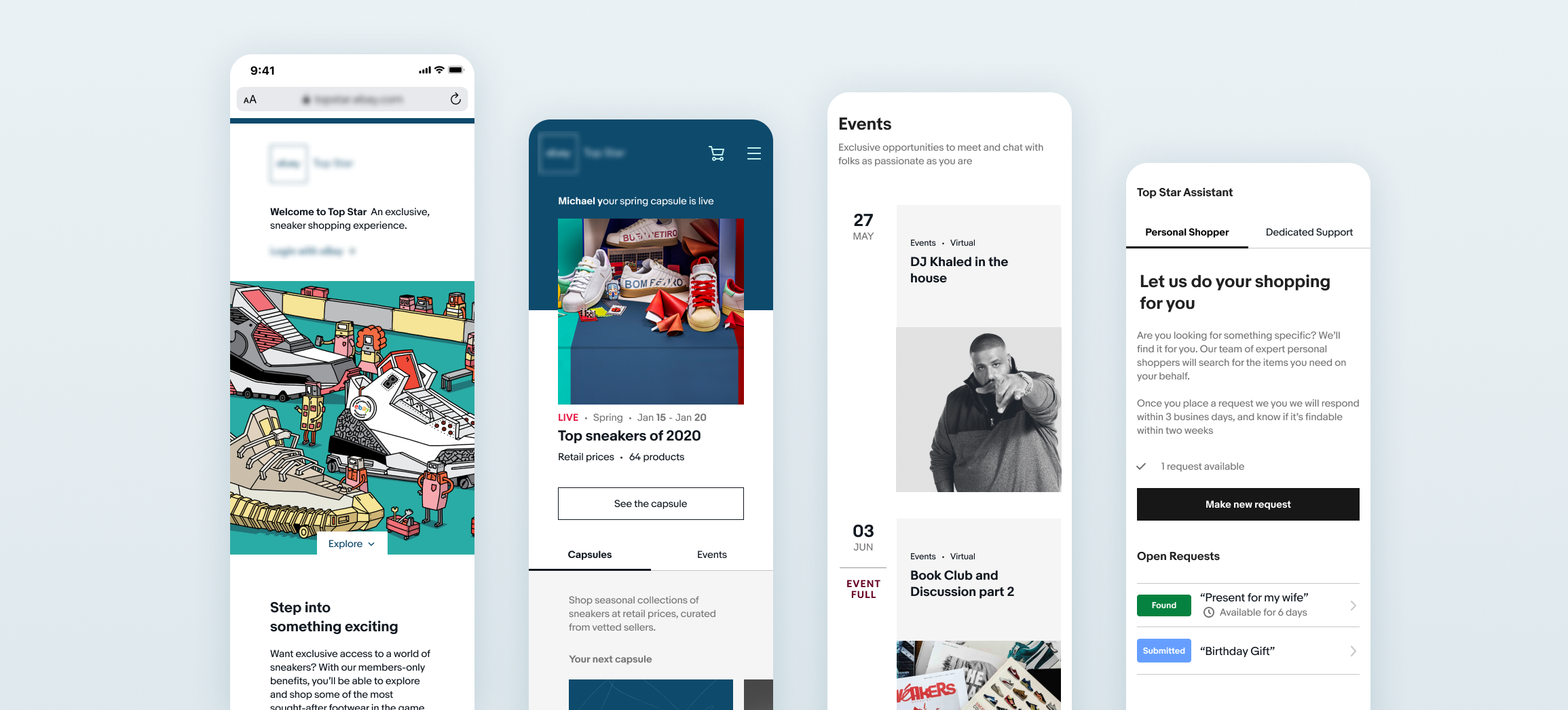 Feature image with snippets from the Top Star app