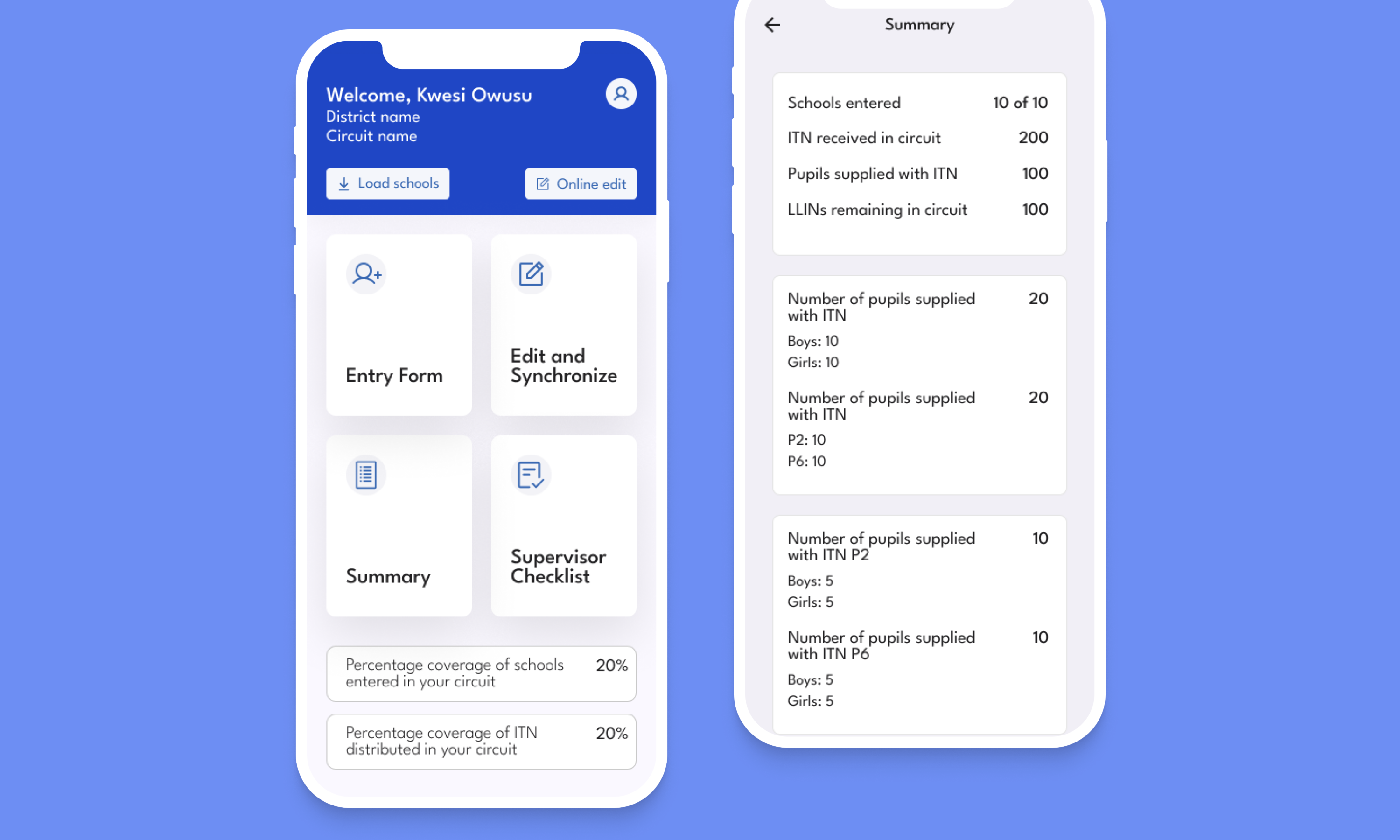 Net for schools mobile app home screen