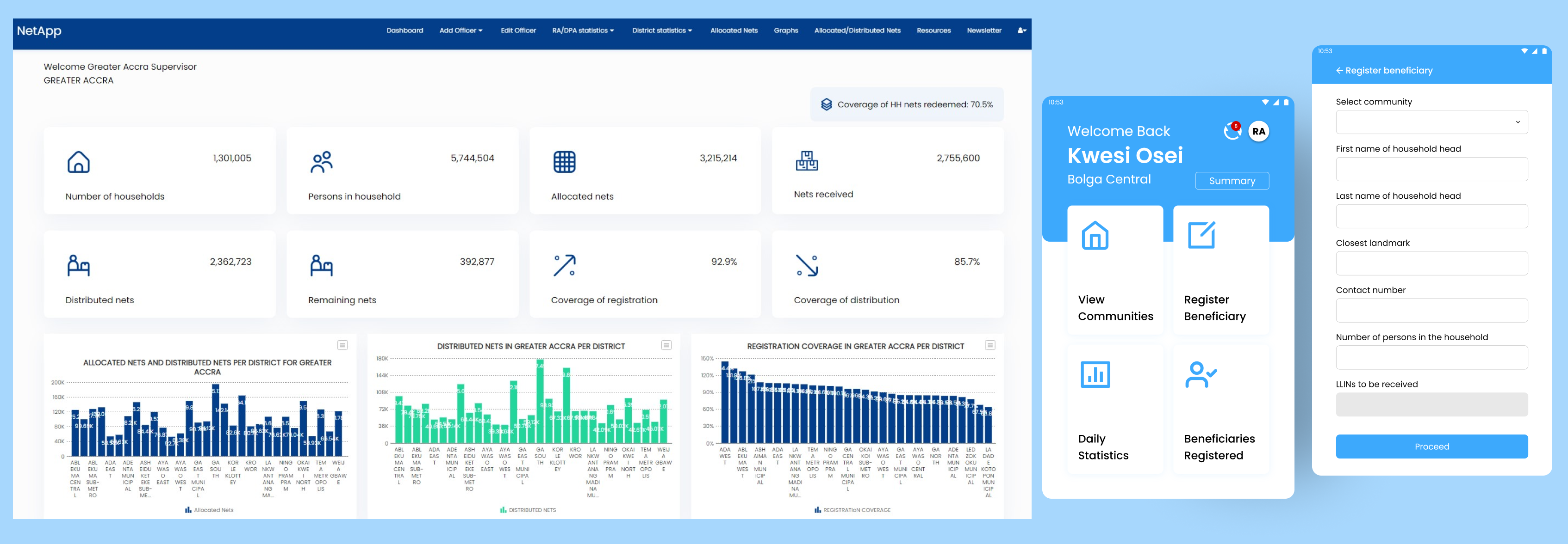Netapp mobile app home screen
