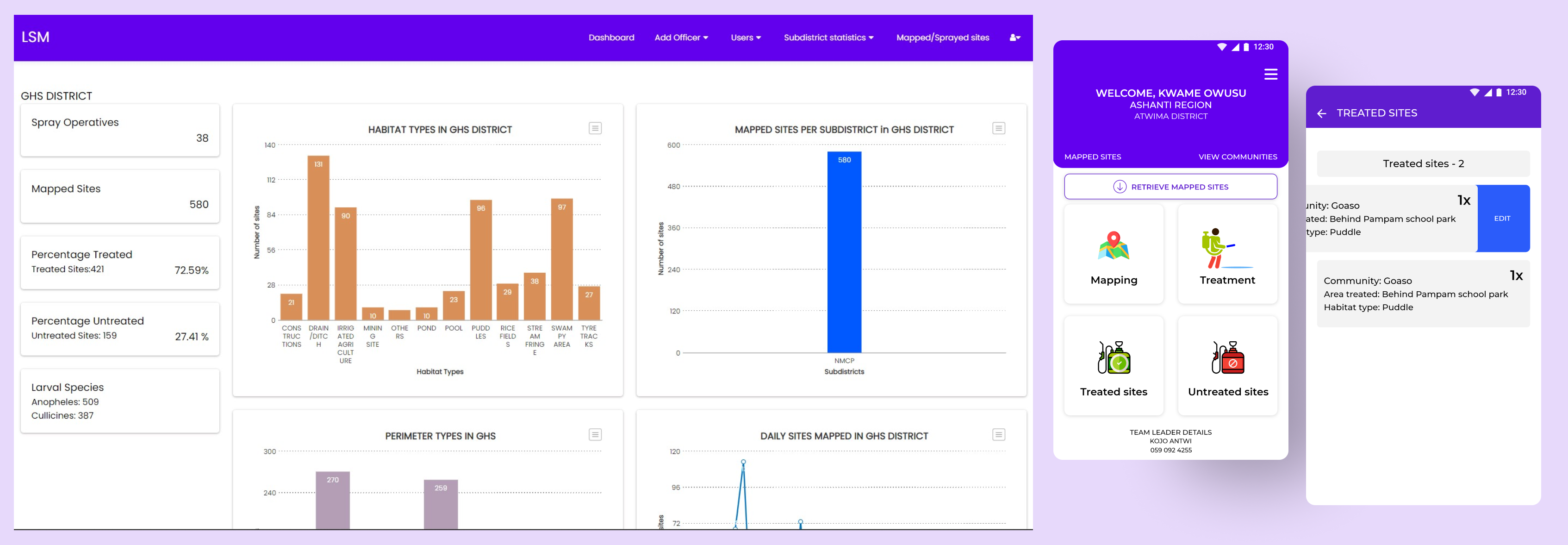 LSM mobile app home screen