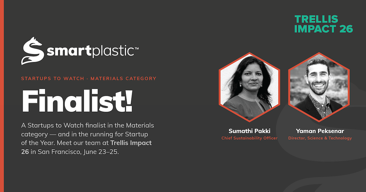 A bright rectangle with the headline TRELLIS IMPACT , Climate Tech Startups to Watch 