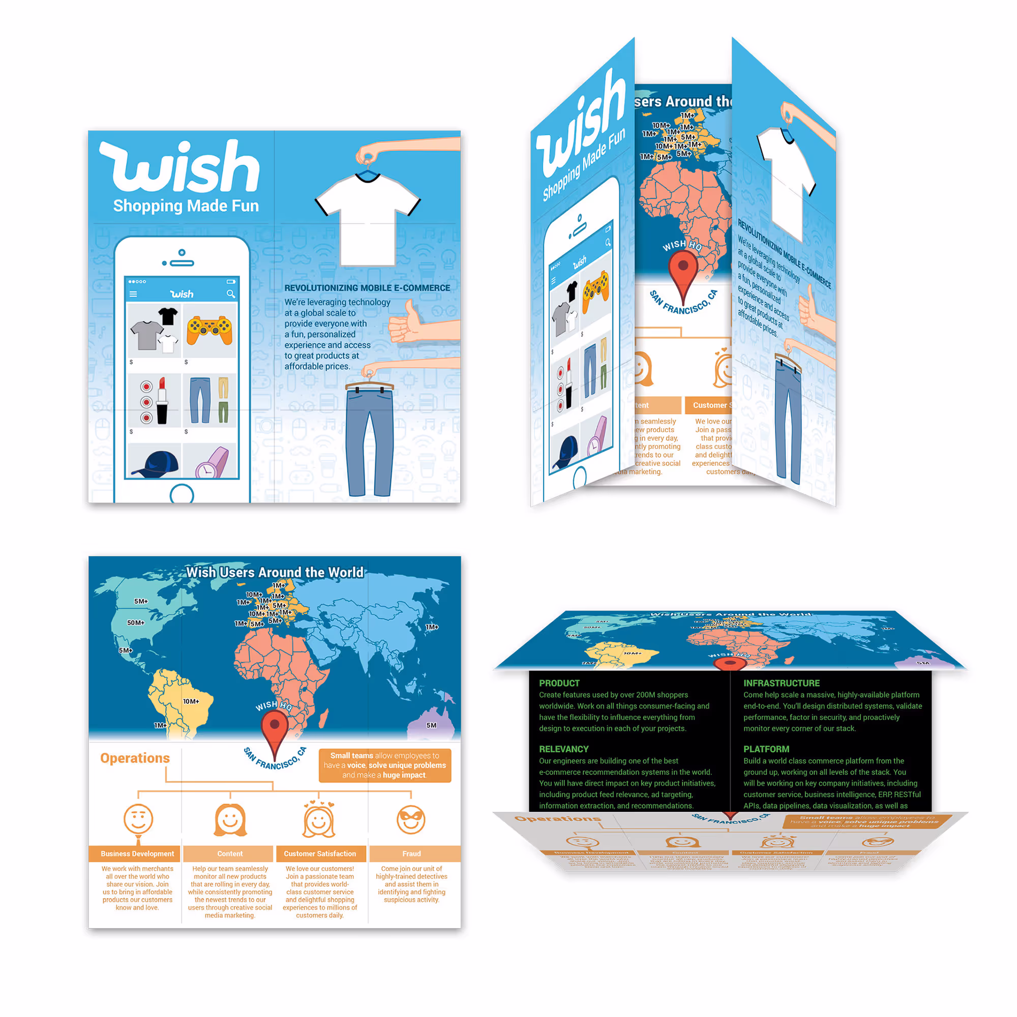 Flip book with information on the company background and offerings.