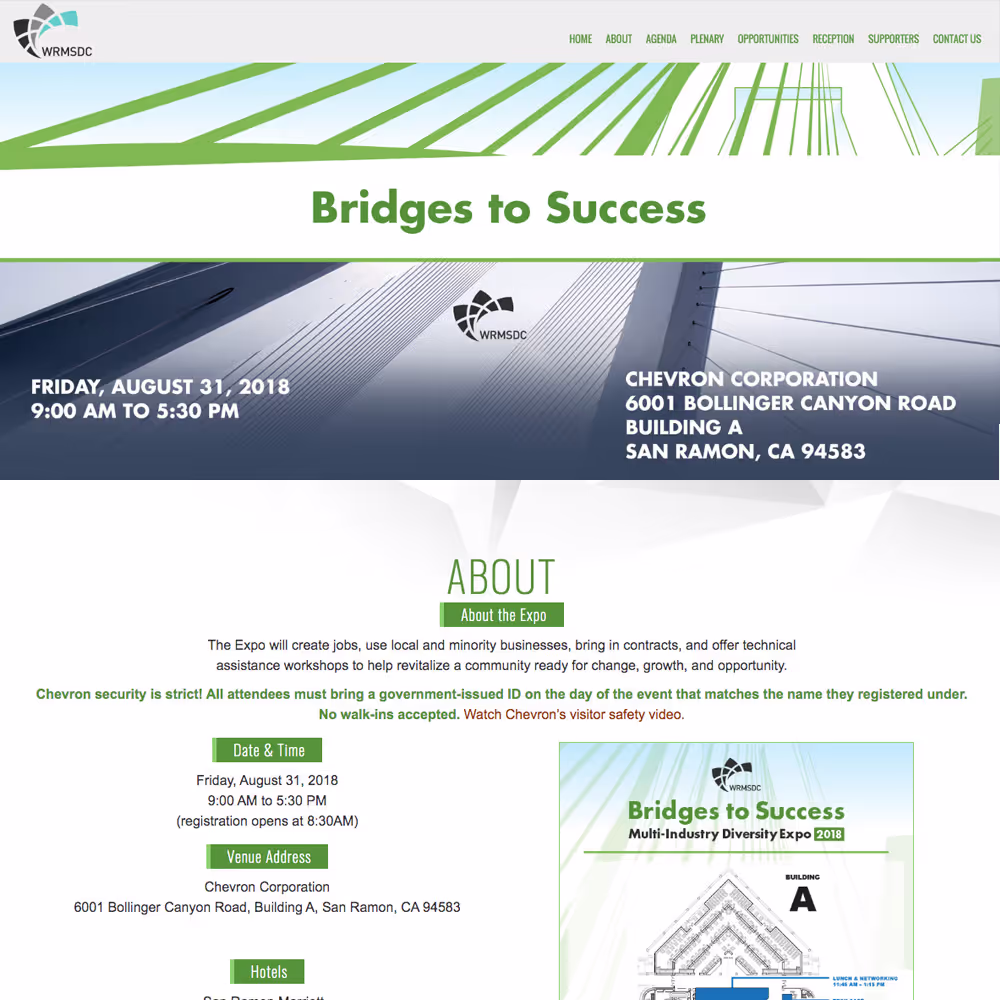 Event webpage design.