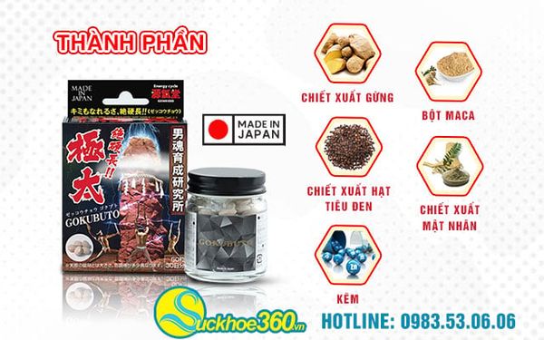 Thành phần có trong viên uống Gokubuto Nhật Bản