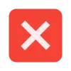 White X icon inside a red rounded square, representing a close or cancel button.