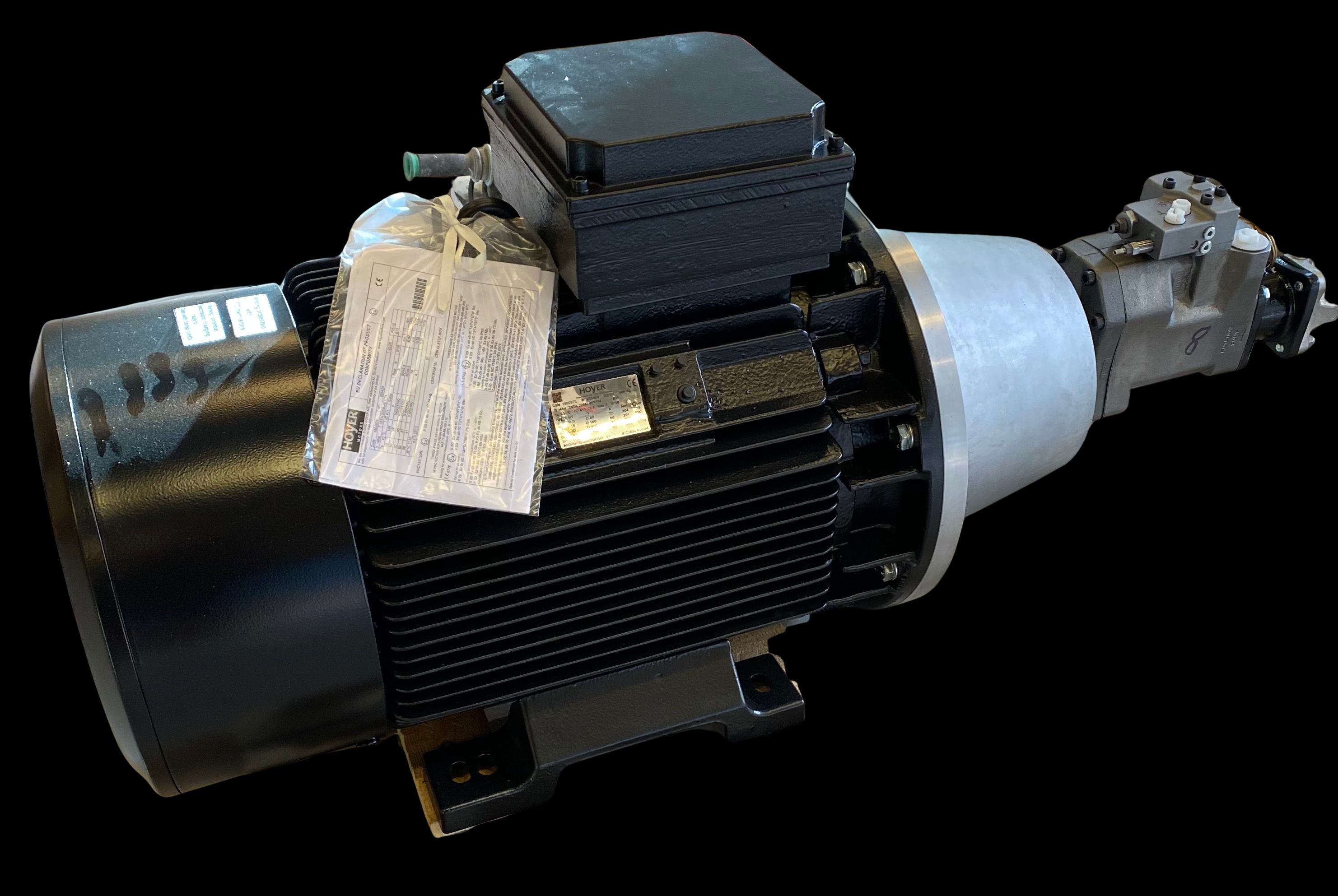 Pumpe- og motorenhet for hydraulikksystem