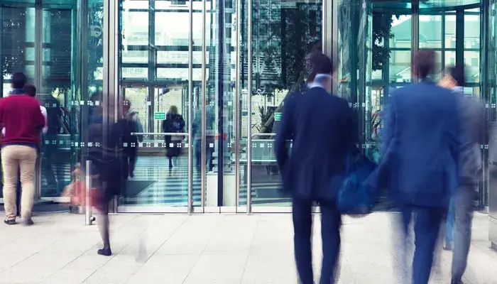 People in office talking