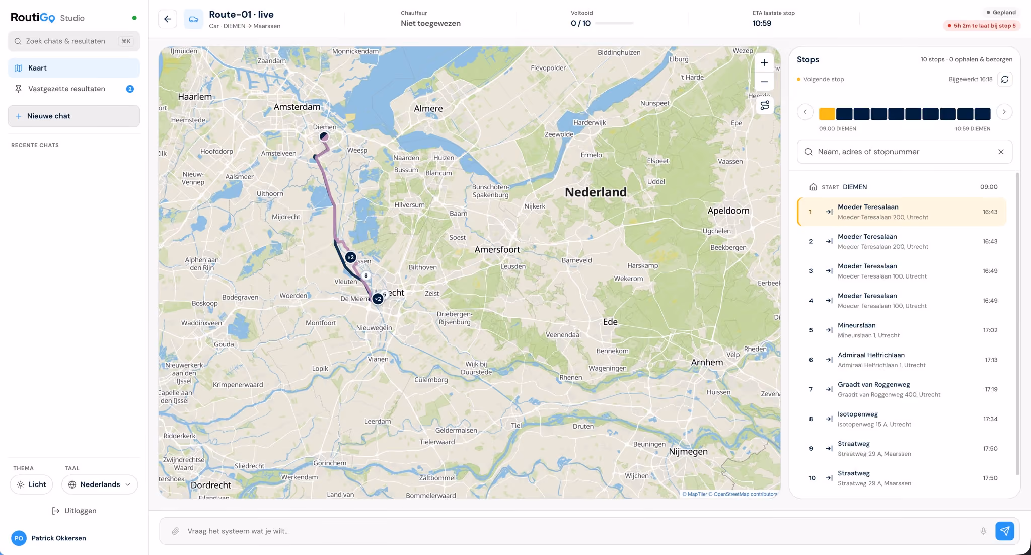 RoutiGo Studio: Live-Karte und Planung