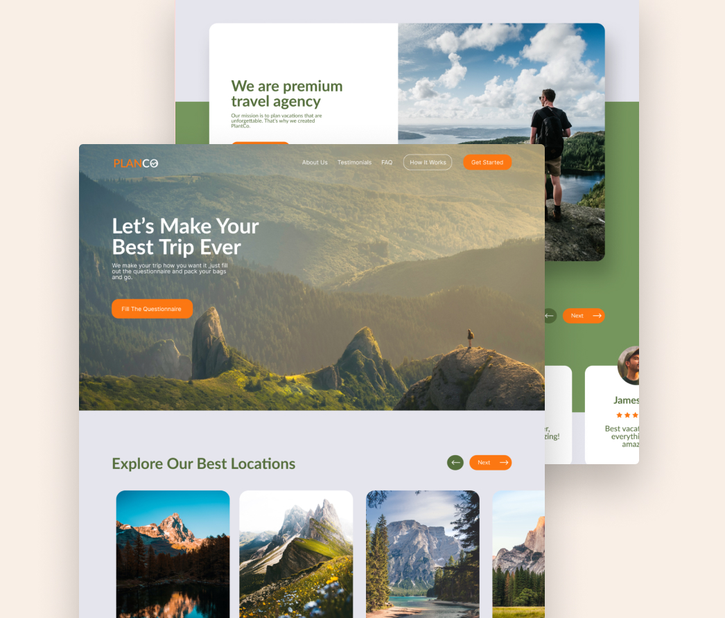 A mockup of a project