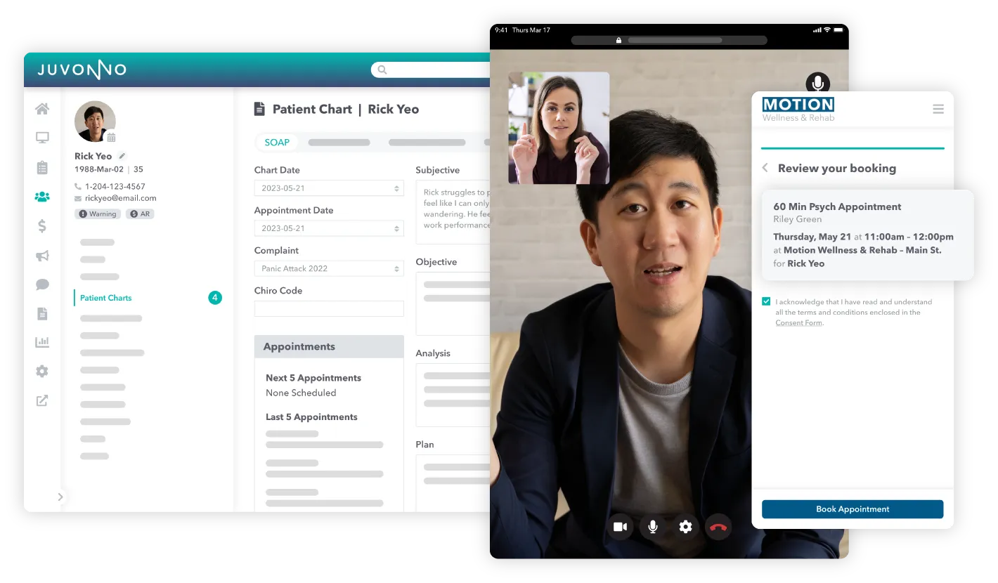 online charting, telehealth, and automated communications for mental health therapists