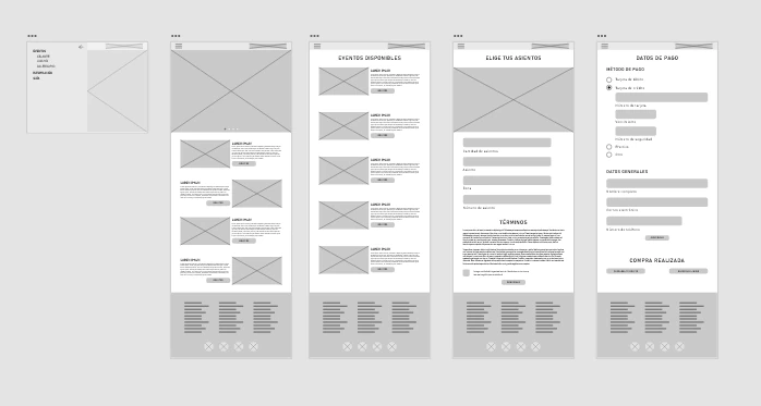 Maqueta de baja fidelidad de página digital de la página web del Estadio de la Ciudad de los Deportes.