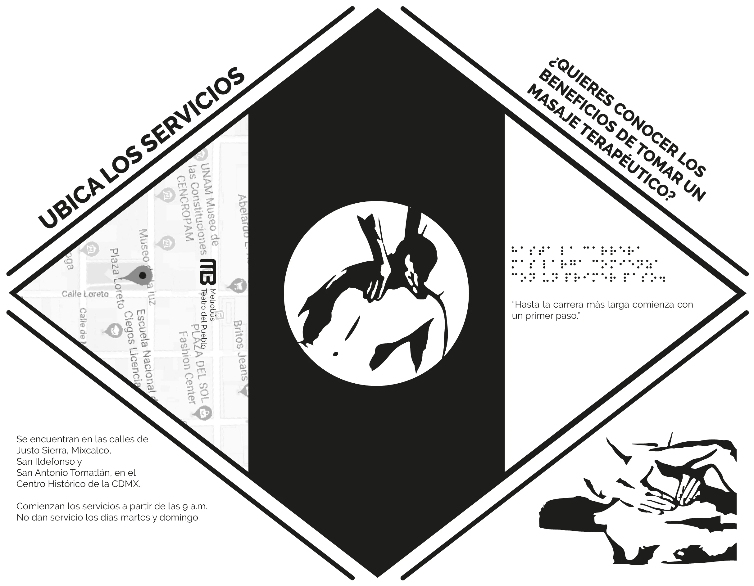 Vista frontal del tríptico usado en el proyecto.