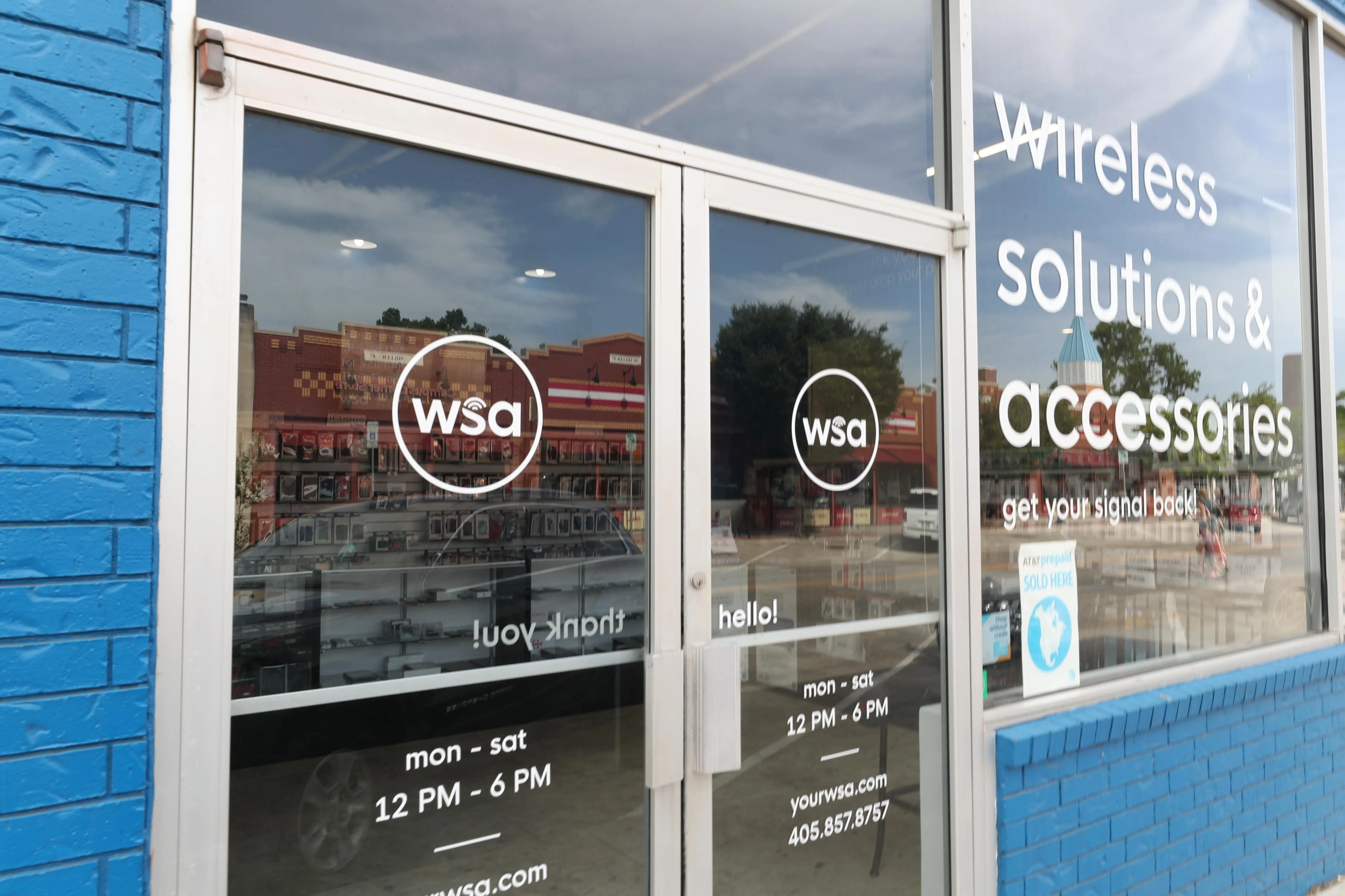 the front windows and doors of a WSA location