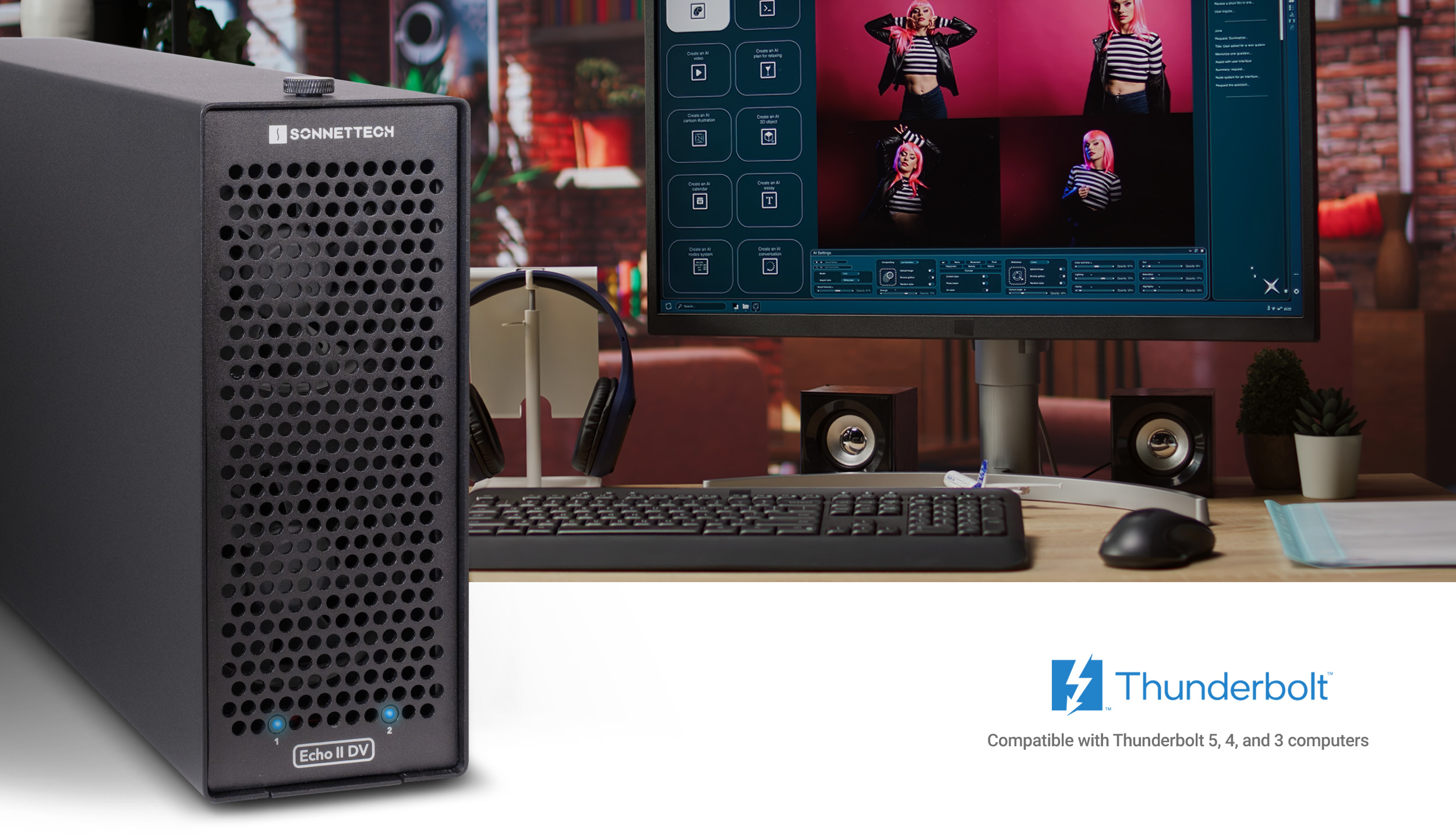 Echo II DV T5 Desktop Thunderbolt 5 to PCIe Card Expansion System