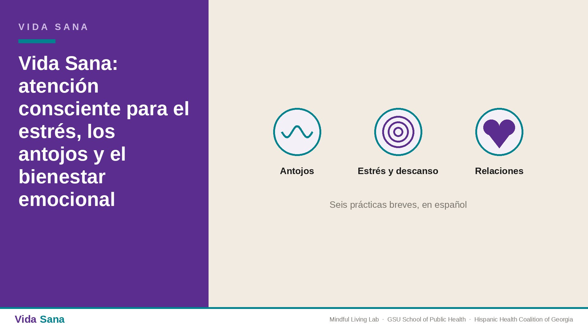 Vida Sana: prácticas de atención consciente para el estrés, los antojos y el bienestar emocional