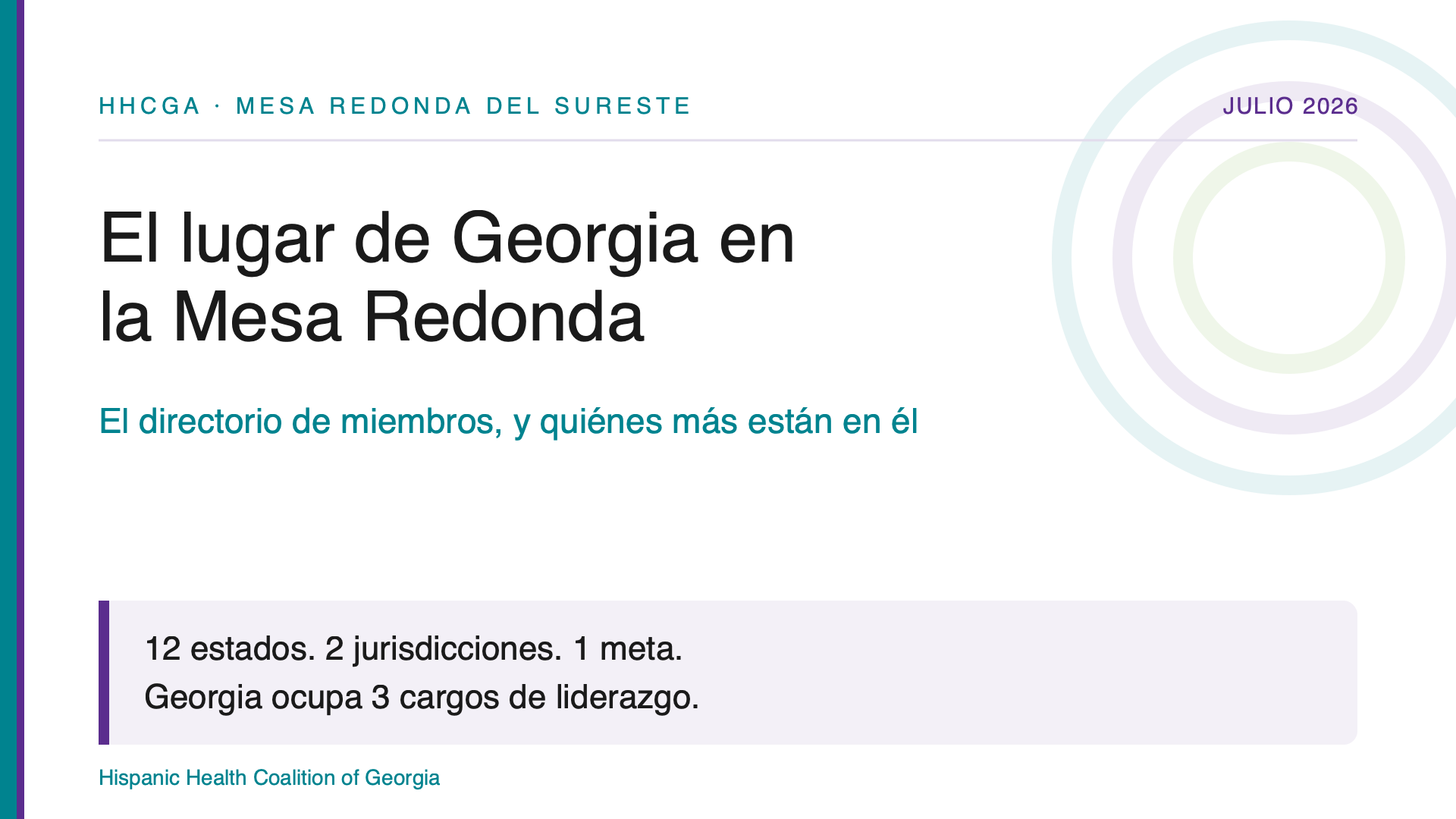 Hispanic Health Coalition of Georgia, Southeast Roundtable member charter