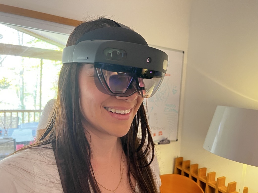 Woman with VR headset