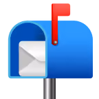 open mailbox with raised flag