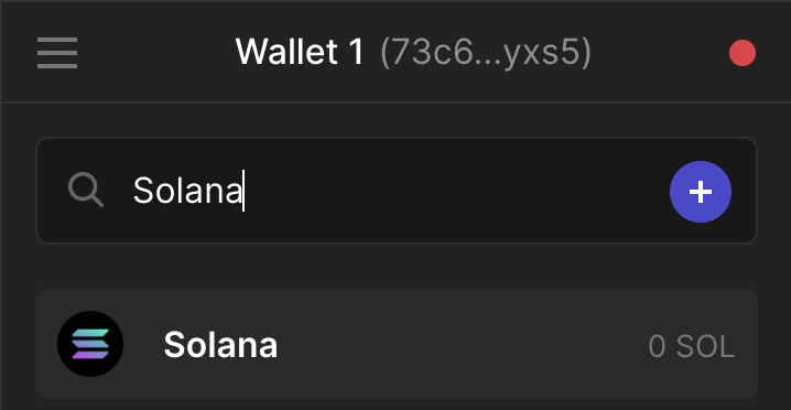 solana typed into phantom wallet