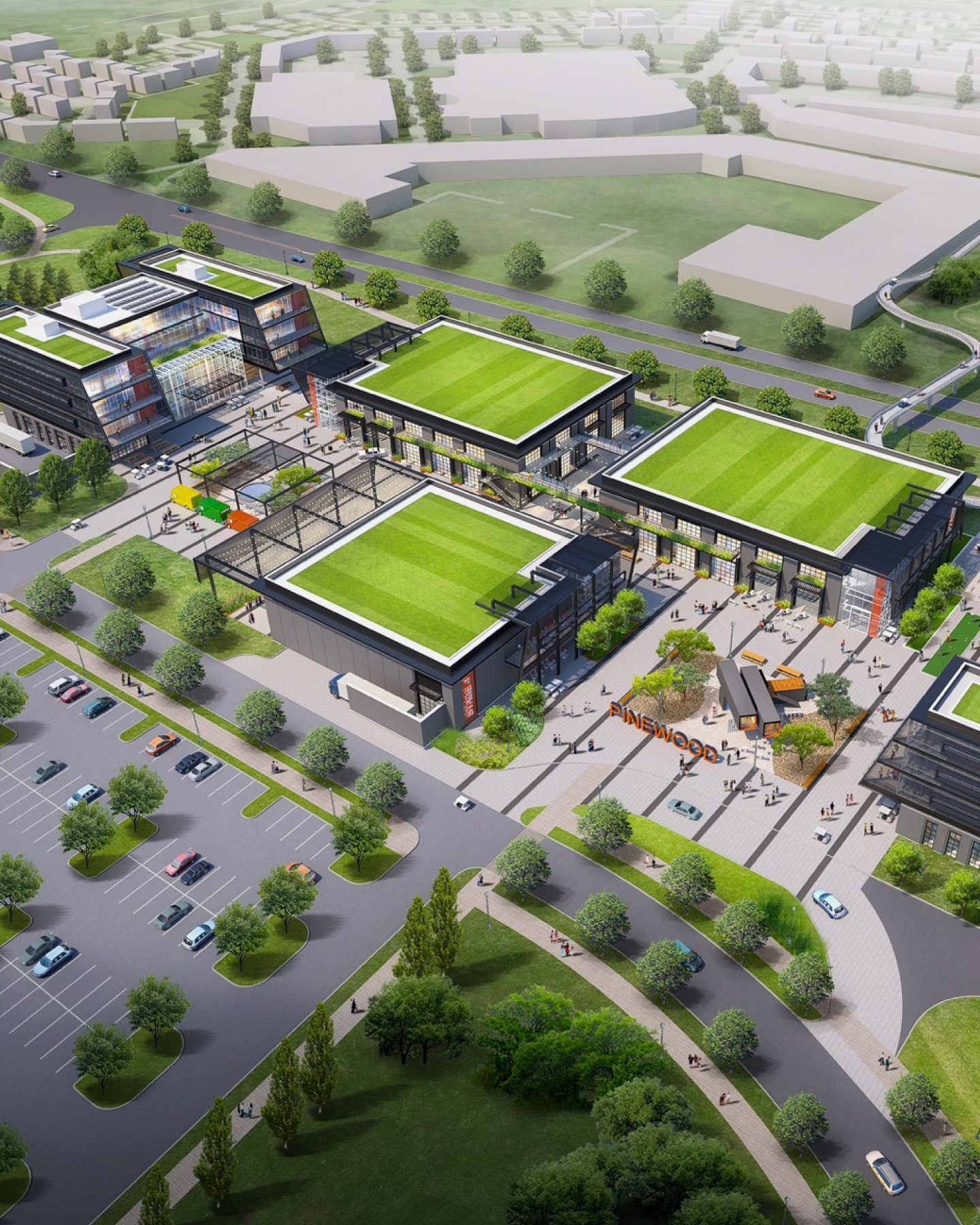 An illustration of the new land development.