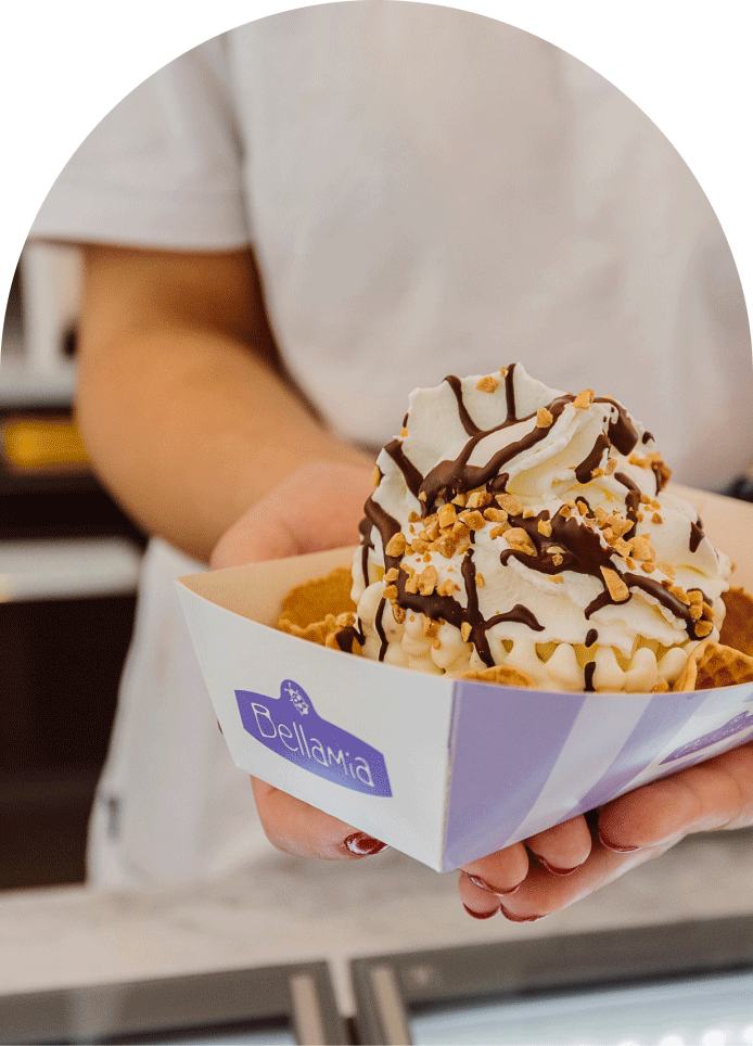 Gelato dessert at Bellamia
