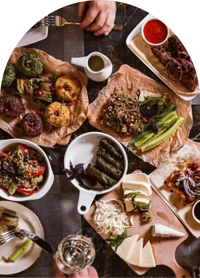 Georgian dishes at Mimino restaurant