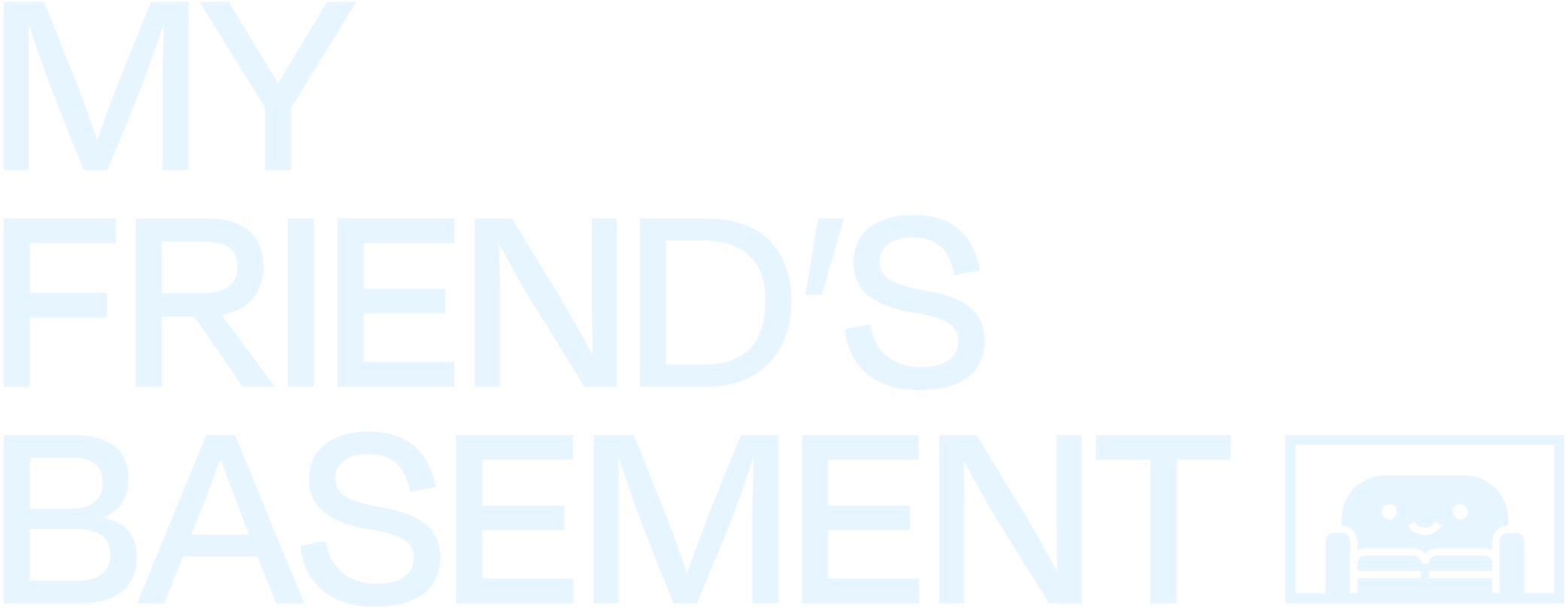 My Friend's Basement Logo–A couch with a smiling face.