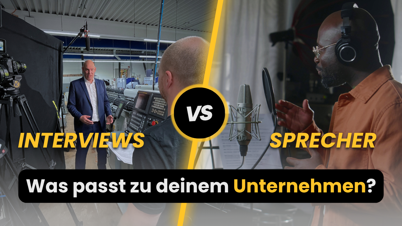 Titelbild zum Vergleich: Sprecher oder Interview im Unternehmensvideo
