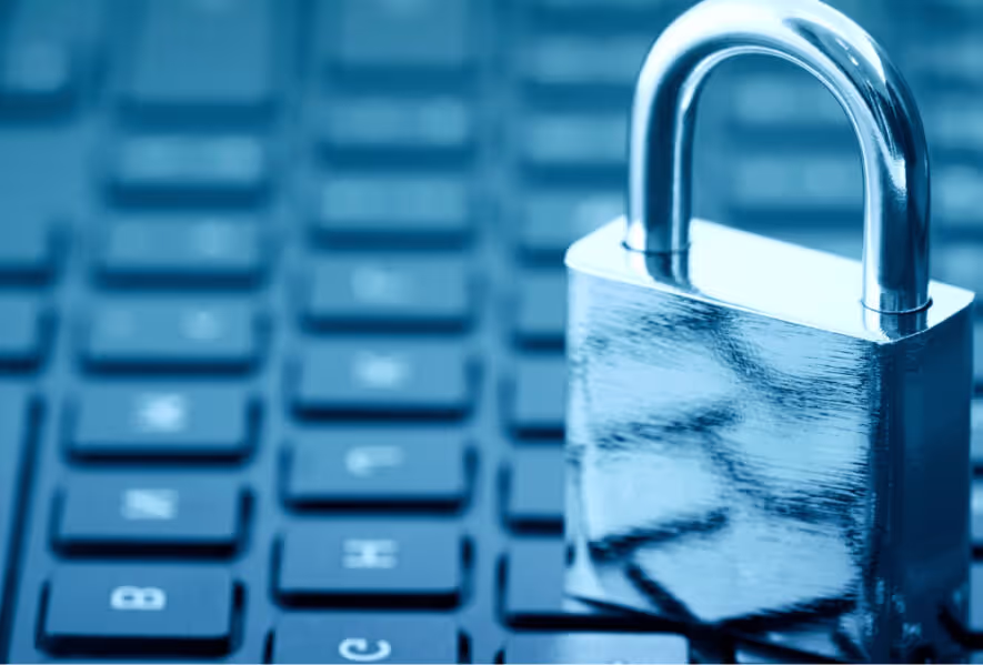 a keyboard and a padlock