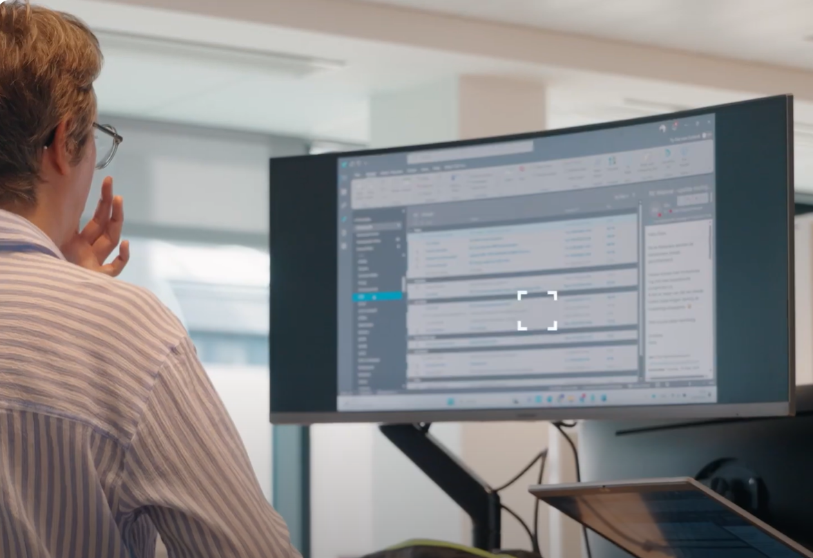 a lady accessing the NBN platform via computer