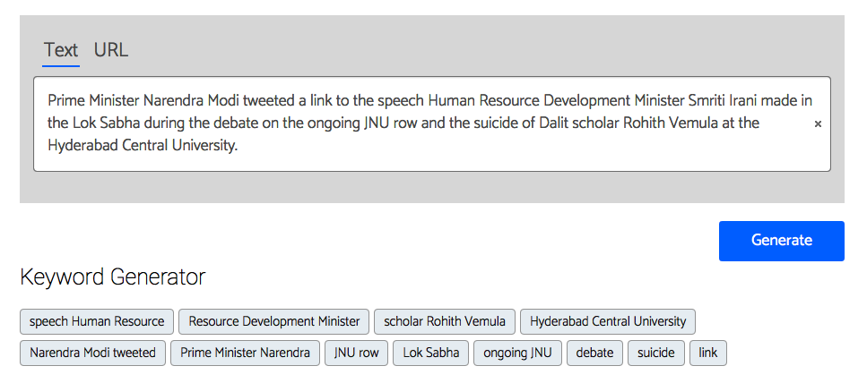 Keyword Generator Tool