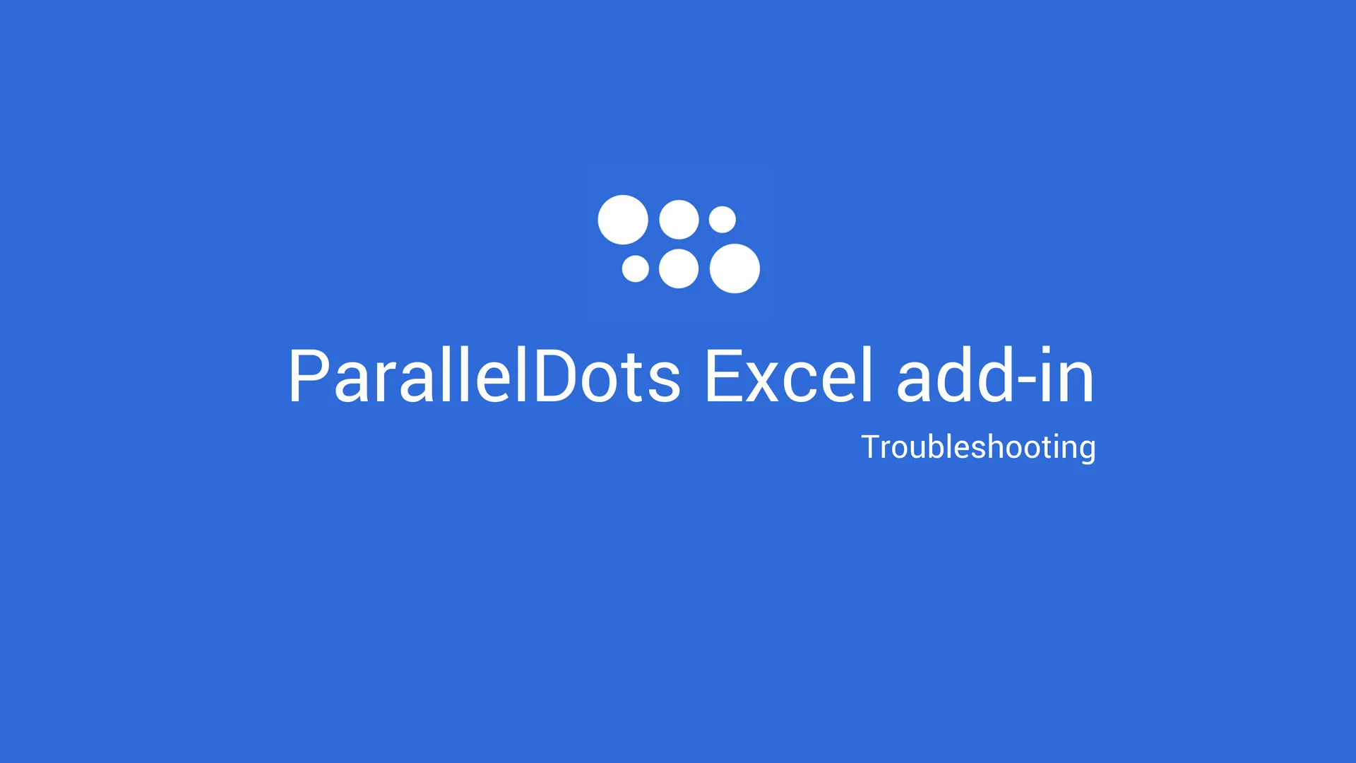 ParallelDots Excel add-in: Troubleshooting