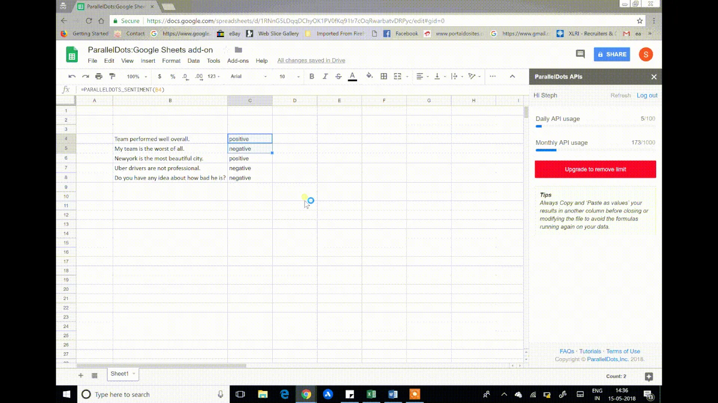Google Sheets add-on