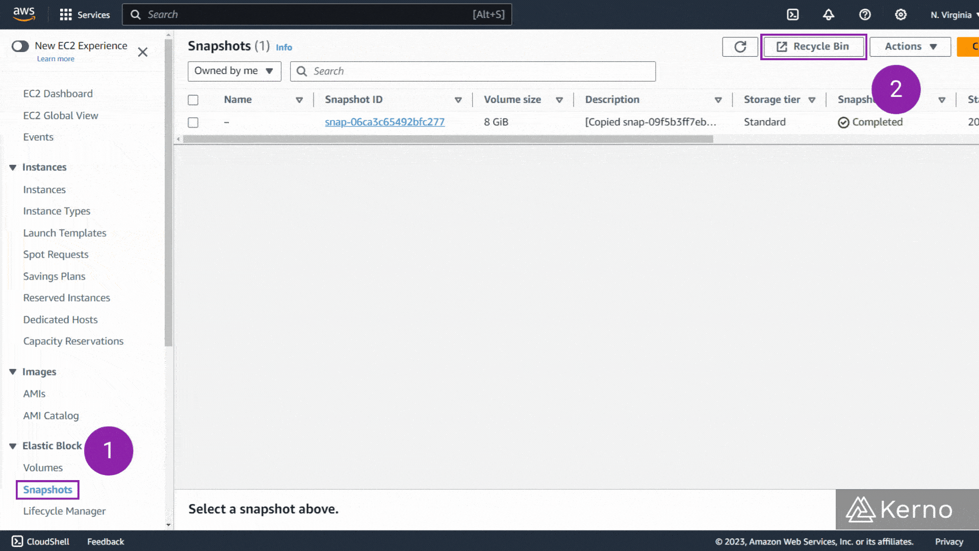 Figure 3.1 - Retention Rules via EBS Recycle Bin | How to access Recycle Bin