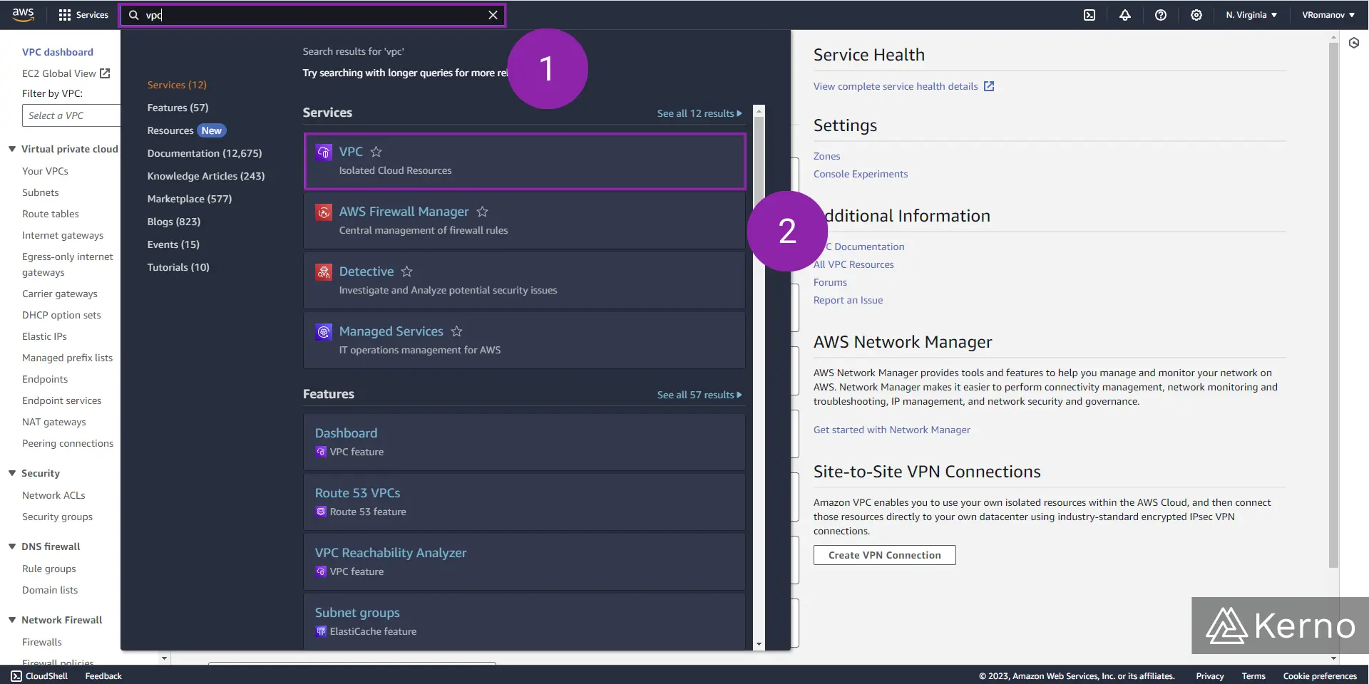 Figure 2.1 - VPC - Virtual Private Cloud | Acessing AWS VPC Console