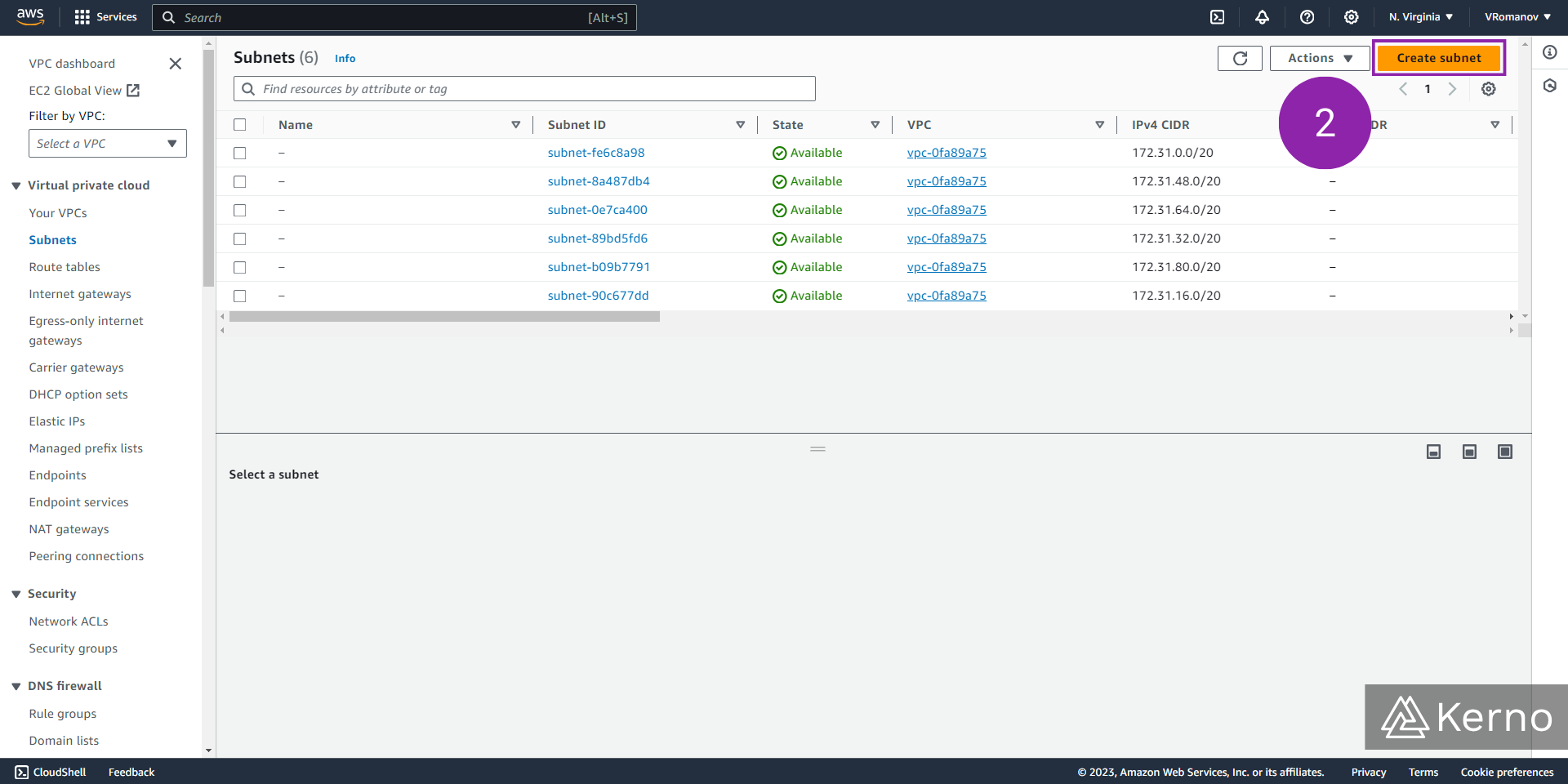 Figure 3.2 - VPC - Virtual Private Cloud | Creating a Subnet on AWS