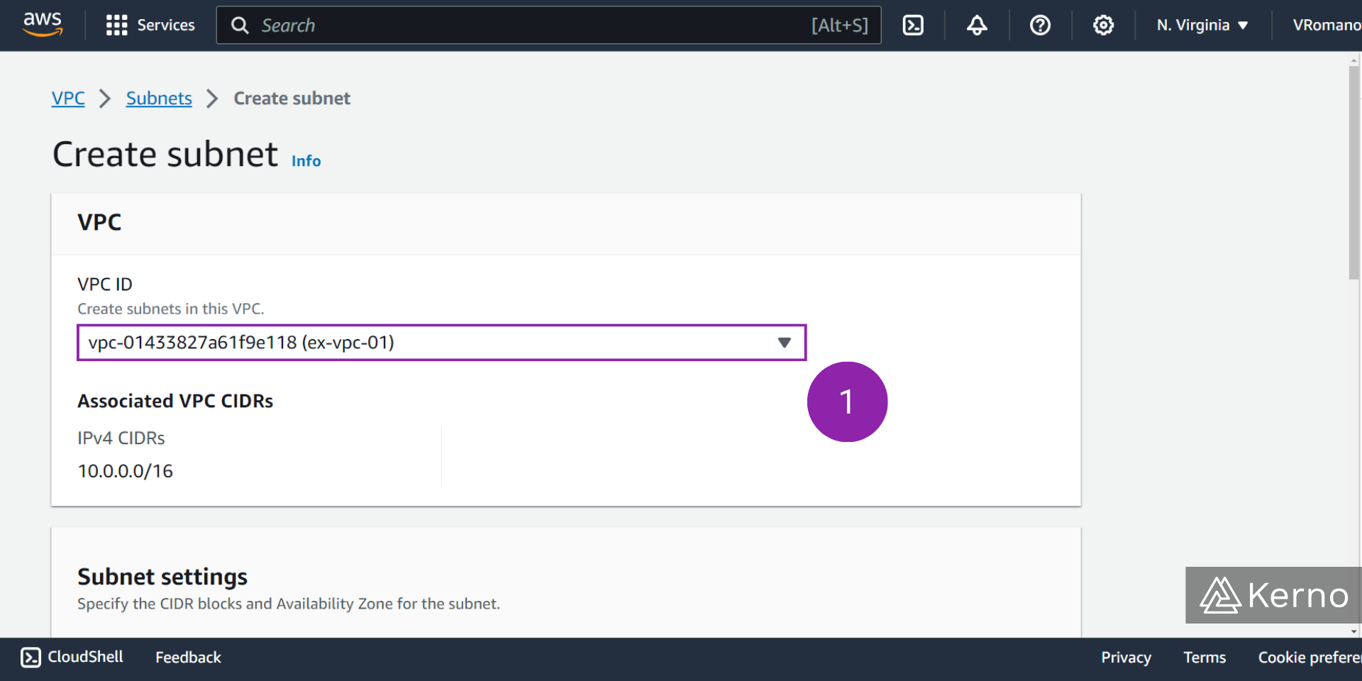 Figure 3.3 - VPC - Virtual Private Cloud | Subnet Tied to VPC