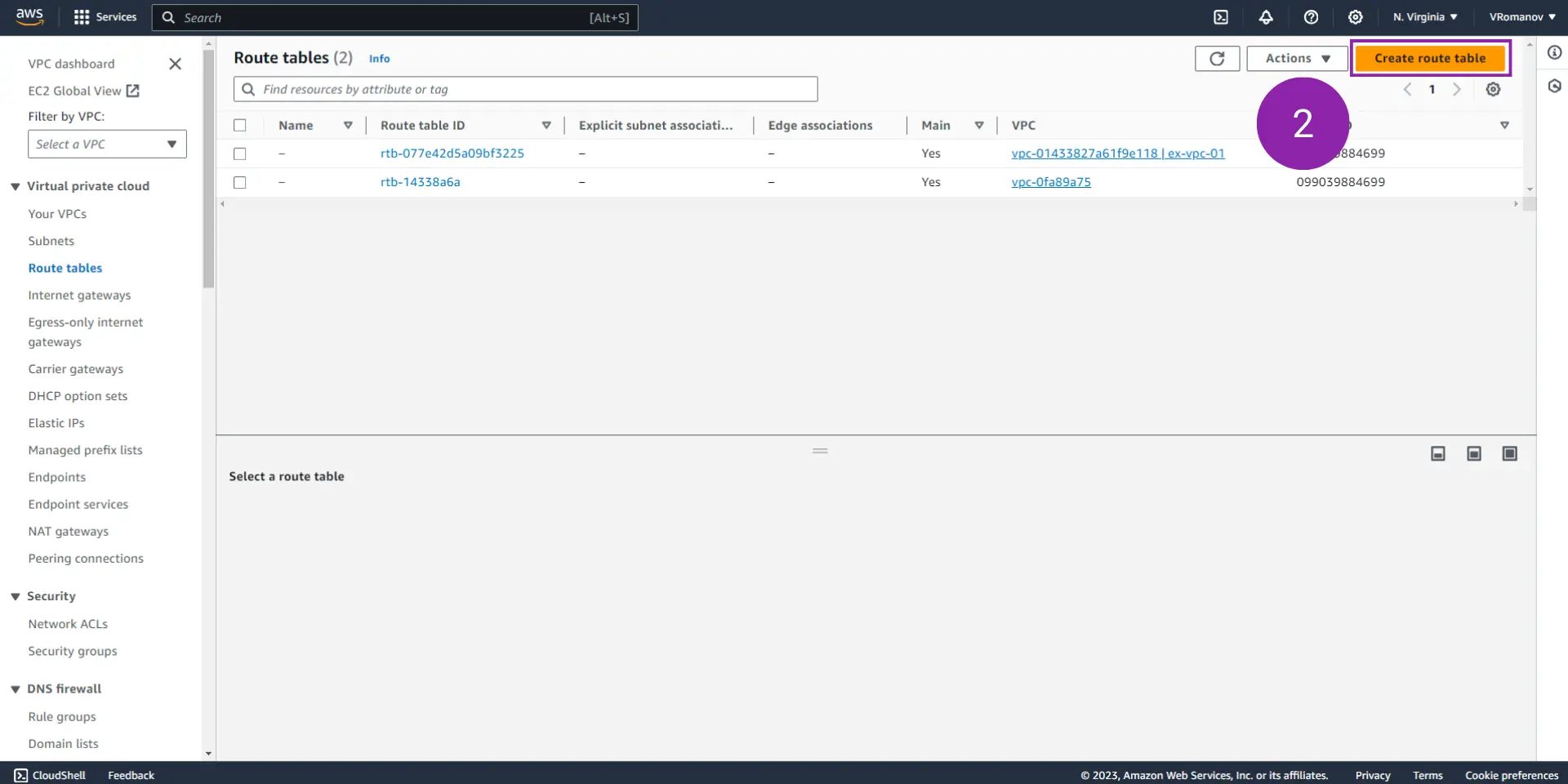 Figure 6.2 - VPC - Virtual Private Cloud | Creating a new Route Table on AWS