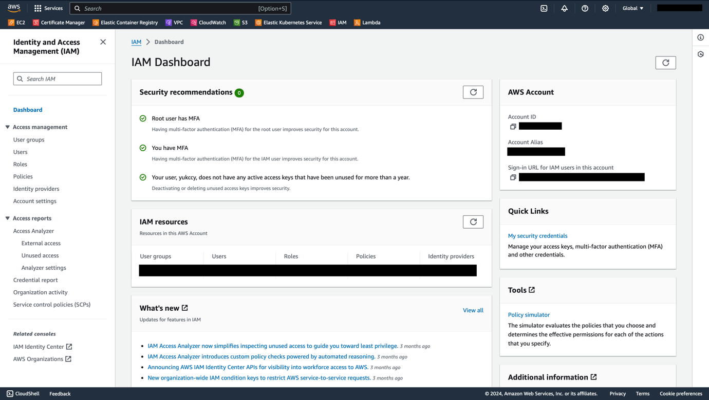 Figure 2 - Jira Automation AWS SSM | AWS IAM Dashboard