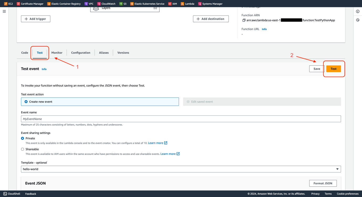 Figure 19 - Jira Automation AWS SSM | Testing the Function