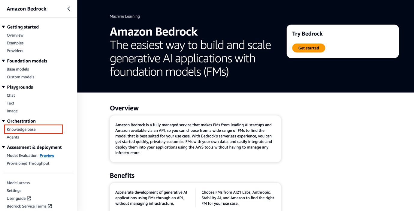 Figure 1.1 - Amazon Bedrock Console