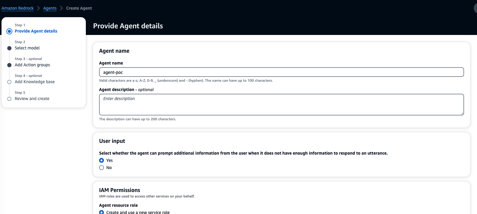 Figure 2.1 - Providing details for Agent